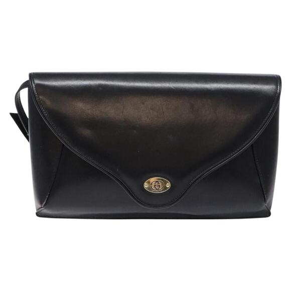 GUCCI Shoulder Bag Leather Black Gold - Picture 2 of 13